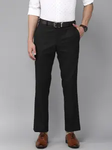 Park Avenue Men Black Smart Fit Low-Rise Formal Trousers