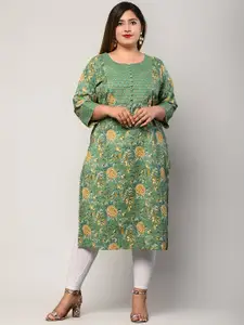 Swasti Women Green Floral Printed Floral Kurta