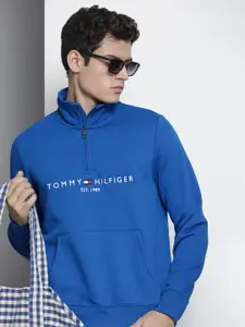 Tommy Hilfiger Men Blue Printed Sweatshirt