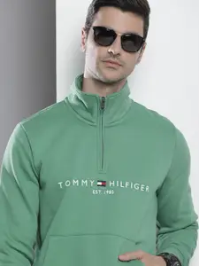Tommy Hilfiger Men Green Printed Sweatshirt