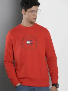 Tommy Hilfiger Brand Logo Printed Pure Cotton Sweatshirt