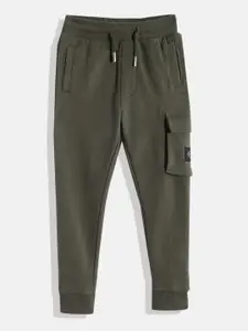 Calvin Klein Jeans Boys Olive Green Cargo Style Joggers