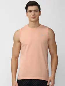 Peter England Men Peach-Coloured T-shirt
