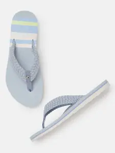Tommy Hilfiger Women Blue Solid Thong Flip-Flops
