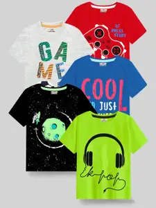 KUCHIPOO Boys Multicoloured 5 Printed T-shirt