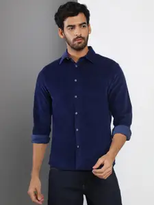 Calvin Klein Jeans Men Blue Solid Pure Cotton Classic Corduroy Casual Shirt