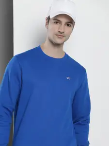 Tommy Hilfiger Men Blue Solid Sweatshirt