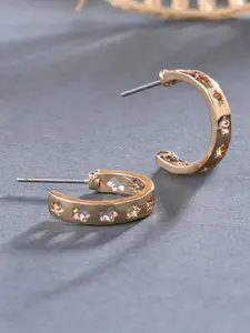 Accessorize London Women Gold Celestial Mini Star Cut Hoop Earring