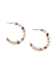Accessorize London Multicoloured Celestial Stones Circular Hoop Earrings