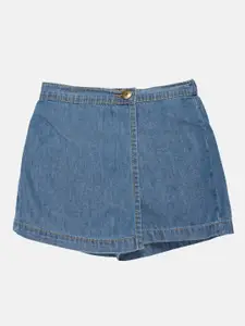 KiddoPanti Girls Blue Denim Shorts