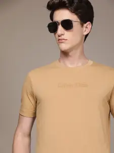 Calvin Klein Jeans Men Camel Brown Slim Fit T-shirt
