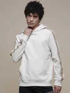 Calvin Klein Jeans Men Off White Hooded Sweatshirt