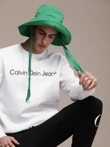 Calvin Klein Jeans Men White Brand Logo Printed Sweatshirt