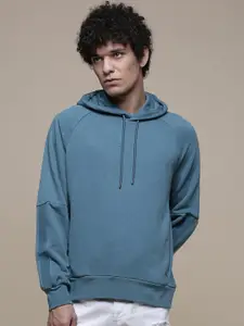 Calvin Klein Jeans Men Blue Brand Logo Embroidered Hooded Sweatshirt