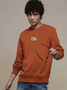 Calvin Klein Jeans Men Rust Sweatshirt