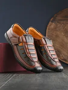 Rising Wolf Men Black & Brown Comfort Sandals