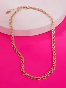 Accessorize London Women Gold-Toned Heart Link Collar Necklace