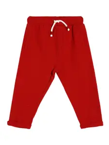 MINI KLUB Boys Red Solid Knitted Track Pants