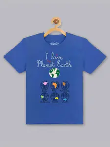 Kids Ville Boys Blue Printed Tshirt