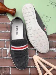 Prolific Men Grey Woven Design Derbys