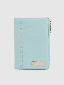 Caprese Women Blue Solid Two Fold Wallet
