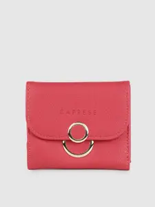 Caprese Women Fuchsia Solid Three Fold Wallet