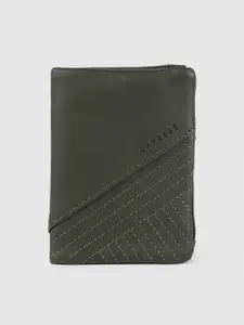 Caprese Women Olive Green Solid Two Fold Wallet