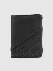 Caprese Women Black Solid Two Fold Wallet