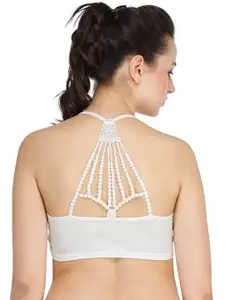 N-Gal White Solid Non-Wired Lightly Padded Bralette NAYB07