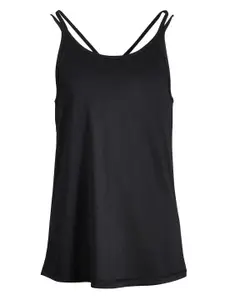 Macy's Ideology Girls Black Solid Styled Back Camisole