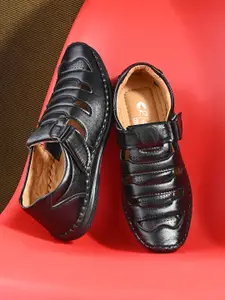 Rising Wolf Men Black Fisherman Sandals