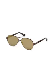 GUESS Women Brown Lens & Brown Aviator Sunglasses with UV Protected Lens