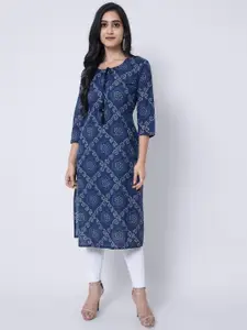 KIMAYRA Women Blue Ethnic Motifs Printed Kurta