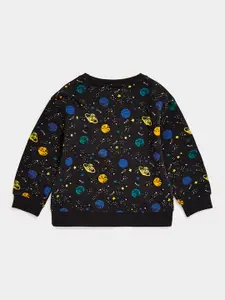 mothercare Boys Black Space Explorer Print Pure Cotton Sweatshirt