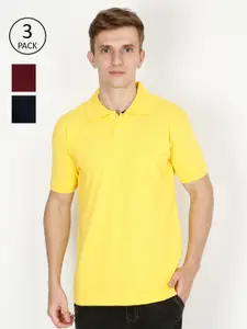 Fleximaa Men Multicoloured & sunny 3 Polo Collar T-shirt
