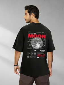 Bewakoof Men Official Nasa Merchandise Fly Me To The Moon Graphic Print Oversized T-shirt