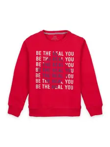 Status Quo Boys Red Printed Sweatshirt