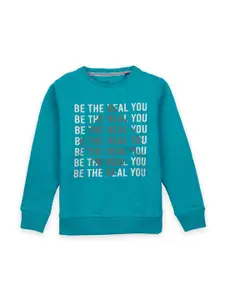 Status Quo Boys Teal Printed Sweatshirt