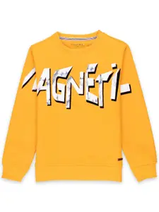 Status Quo Boys Yellow Printed Sweatshirt