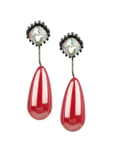 Mali Fionna Red Contemporary Drop Earrings