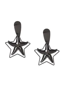 Mali Fionna Black Contemporary Drop Earrings