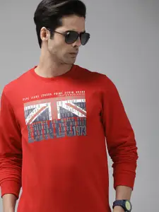 Pepe Jeans Men Red Printed Sweatshirt
