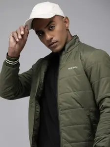 Pepe Jeans Solid Mock Collar Padded Jacket