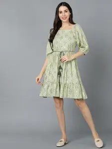 AHIKA Green Floral Dress
