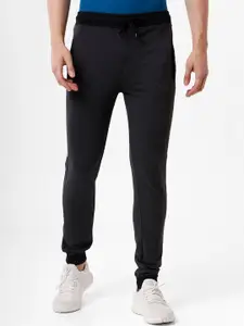 MADSTO Men Charcoal Solid Slim-Fit Track Pants