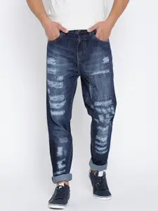 Kook N Keech Men Blue Slim Fit Mid-Rise Highly Distressed Jeans