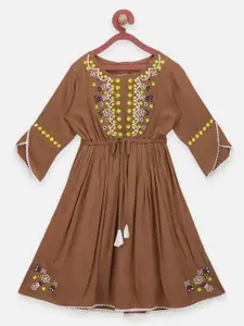 LilPicks Brown & mauve taupe Maxi Dress