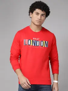 BEAT LONDON by PEPE JEANS Men Brand Logo Printed Pure Cotton Sweatshirt