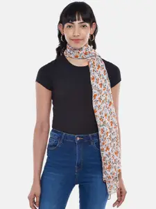Honey by Pantaloons Women Orange & White Printed Scarf