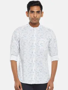 BYFORD by Pantaloons Men White Slim Fit Floral Printed Casual Shirt